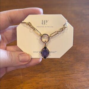 Bomb Party Gold and Lavender Amythest Pendant Necklace